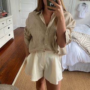 NWT Linen Zara Button Up